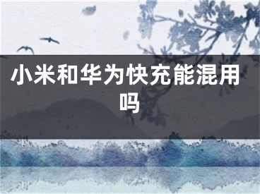 小米和华为快充能混用吗