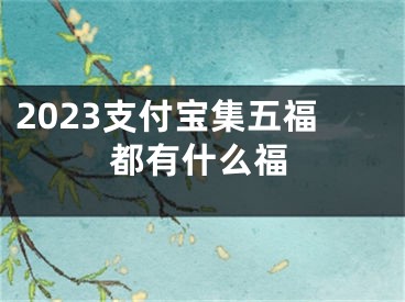 2023支付宝集五福都有什么福