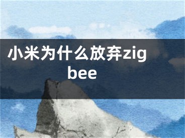 小米为什么放弃zigbee