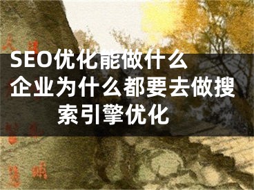 SEO优化能做什么 企业为什么都要去做搜索引擎优化 