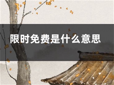 限时免费是什么意思