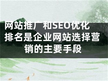 网站推广和SEO优化排名是企业网站选择营销的主要手段