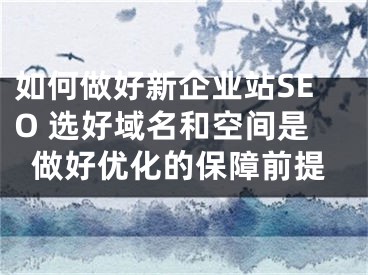 如何做好新企业站SEO 选好域名和空间是做好优化的保障前提
