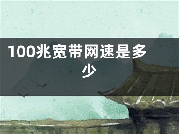 100兆宽带网速是多少