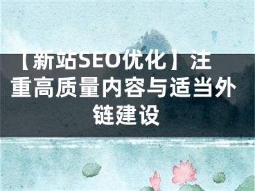 【新站SEO优化】注重高质量内容与适当外链建设