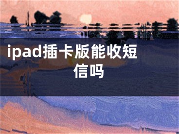 ipad插卡版能收短信吗