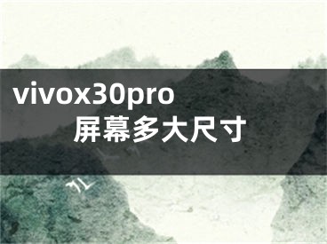 vivox30pro屏幕多大尺寸