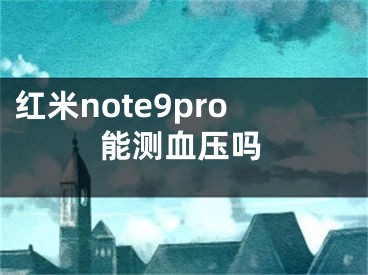 红米note9pro能测血压吗