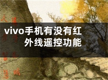 vivo手机有没有红外线遥控功能