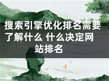 搜索引擎优化排名需要了解什么 什么决定网站排名 