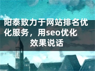 阳泰致力于网站排名优化服务，用seo优化效果说话