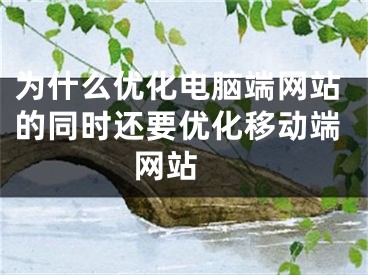 为什么优化电脑端网站的同时还要优化移动端网站 