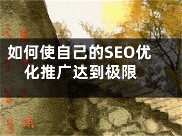 如何使自己的SEO优化推广达到极限 