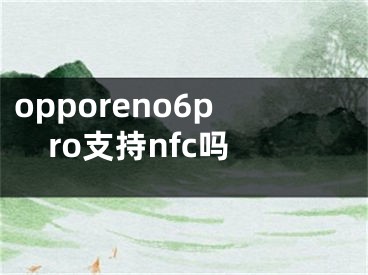 opporeno6pro支持nfc吗