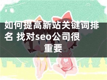 如何提高新站关键词排名 找对seo公司很重要