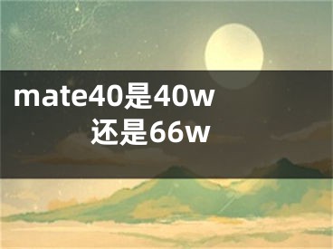 mate40是40w还是66w