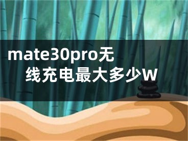 mate30pro无线充电最大多少W