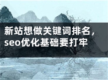 新站想做关键词排名，seo优化基础要打牢