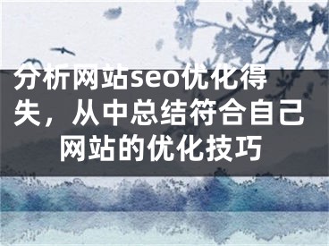 分析网站seo优化得失，从中总结符合自己网站的优化技巧