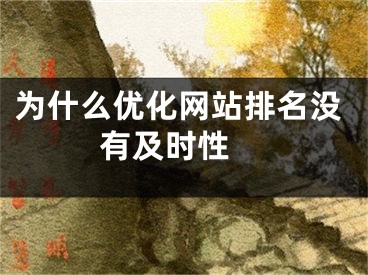 为什么优化网站排名没有及时性 