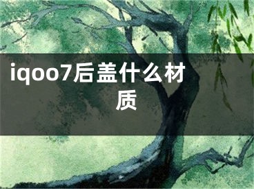 iqoo7后盖什么材质