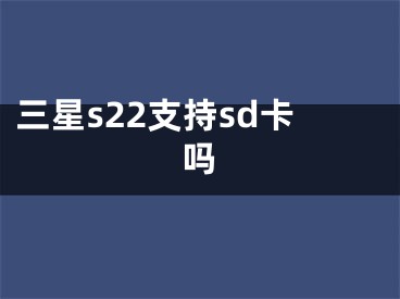 三星s22支持sd卡吗