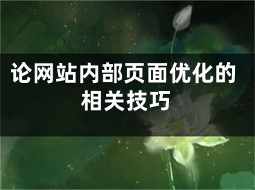 论网站内部页面优化的相关技巧