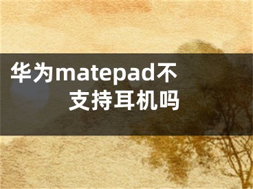 华为matepad不支持耳机吗