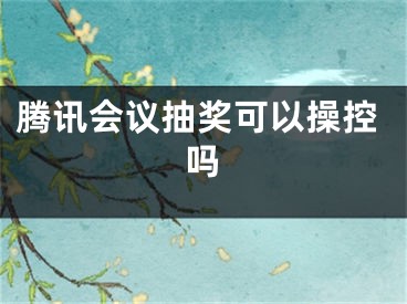 腾讯会议抽奖可以操控吗