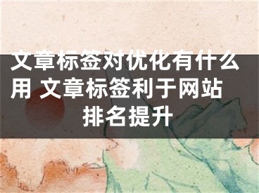 文章标签对优化有什么用 文章标签利于网站排名提升