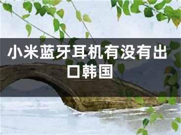 小米蓝牙耳机有没有出口韩国