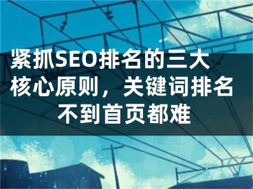 紧抓SEO排名的三大核心原则，关键词排名不到首页都难