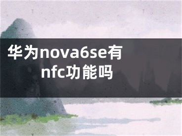 华为nova6se有nfc功能吗