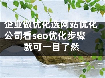 企业做优化选网站优化公司看seo优化步骤就可一目了然