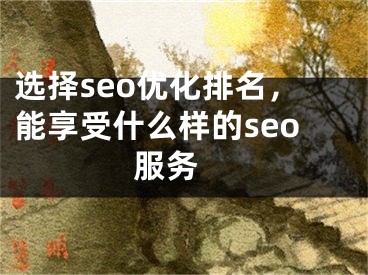 选择seo优化排名，能享受什么样的seo服务 