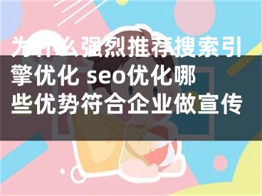 为什么强烈推荐搜索引擎优化 seo优化哪些优势符合企业做宣传 