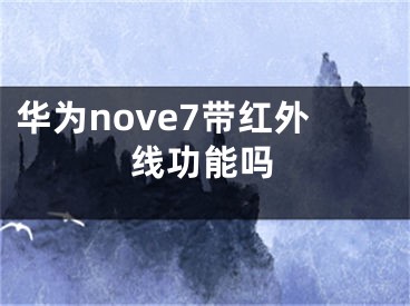 华为nove7带红外线功能吗