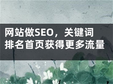 网站做SEO，关键词排名首页获得更多流量