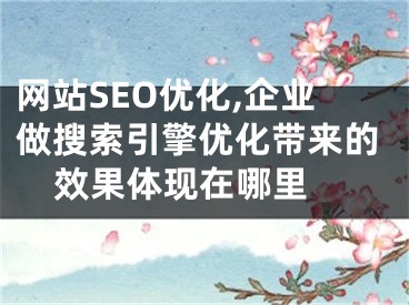 网站SEO优化,企业做搜索引擎优化带来的效果体现在哪里  