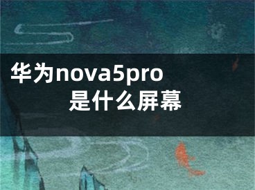 华为nova5pro是什么屏幕