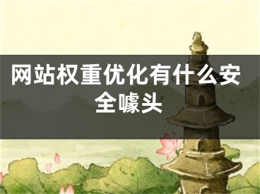 网站权重优化有什么安全噱头