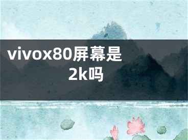 vivox80屏幕是2k吗