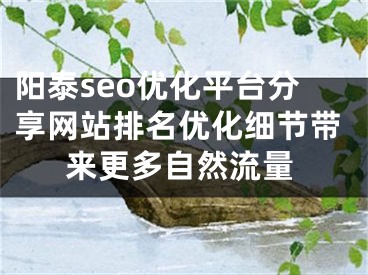 阳泰seo优化平台分享网站排名优化细节带来更多自然流量 