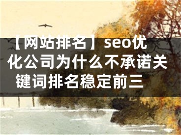 【网站排名】seo优化公司为什么不承诺关键词排名稳定前三 
