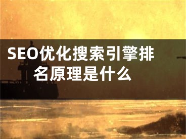 SEO优化搜索引擎排名原理是什么 