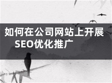 如何在公司网站上开展SEO优化推广 