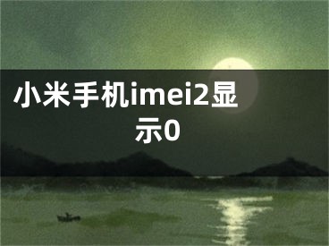 小米手机imei2显示0