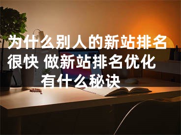 为什么别人的新站排名很快 做新站排名优化有什么秘诀 