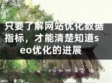 只要了解网站优化数据指标，才能清楚知道seo优化的进展