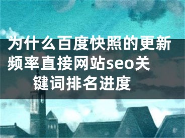 为什么百度快照的更新频率直接网站seo关键词排名进度 